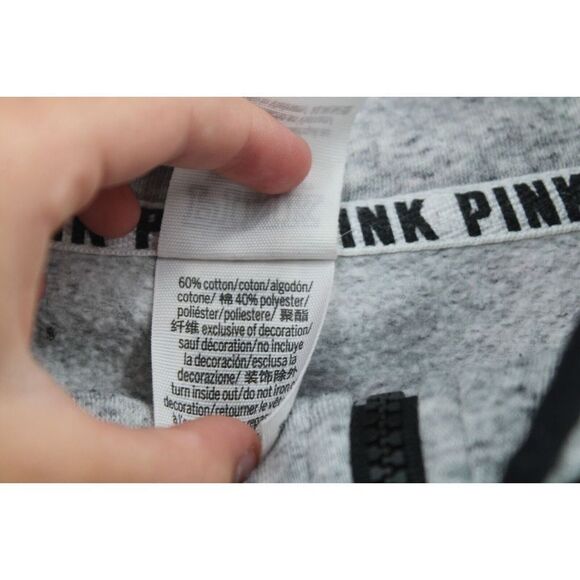 VICTORIA'S SECRET PINK GRAY 1/4 ZIP MOCKNECK SWEATSHIRT SIZE M - Picture 9 of 9